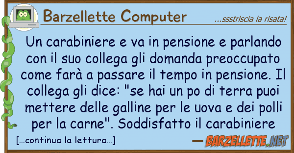 Barzellette Computer carabiniere va pensione parlan