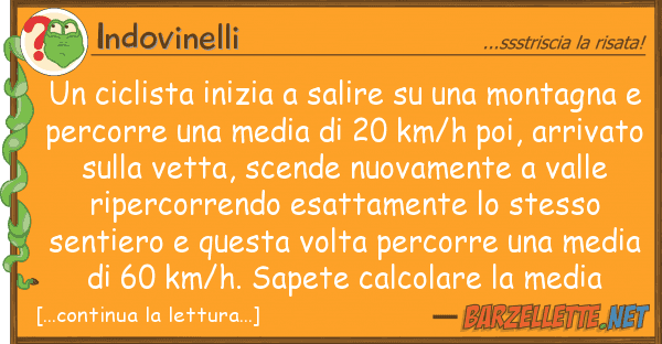 Indovinelli ciclista inizia salire monta