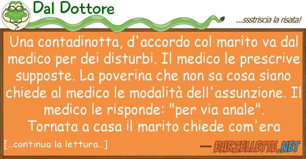 Dal Dottore contadinotta, d'accordo marito v