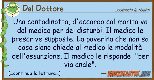 Dal Dottore contadinotta, d'accordo marito v