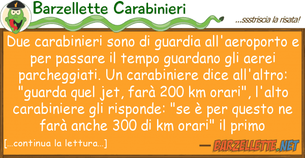 Barzellette Carabinieri due carabinieri sono guardia all'aero