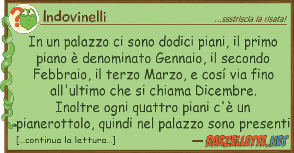 Indovinelli palazzo sono dodici piani, p