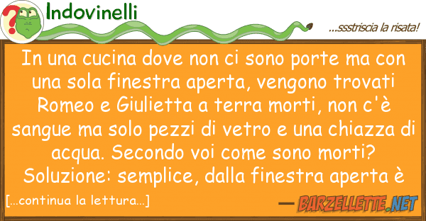 Indovinelli cucina sono porte