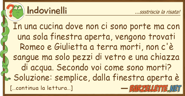 Indovinelli cucina sono porte