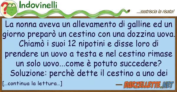 Indovinelli nonna aveva allevamento galline