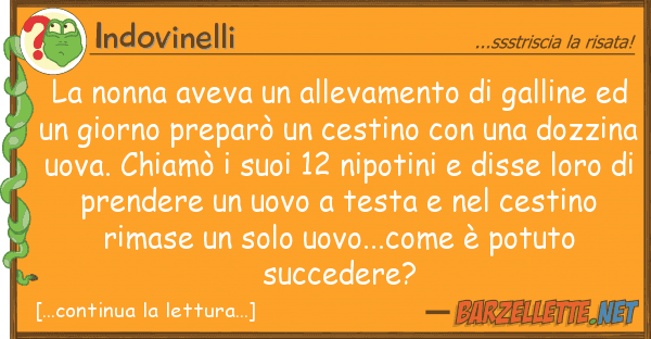 Indovinelli nonna aveva allevamento galline