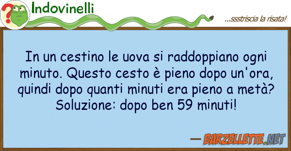Indovinelli cestino uova raddoppiano ogn