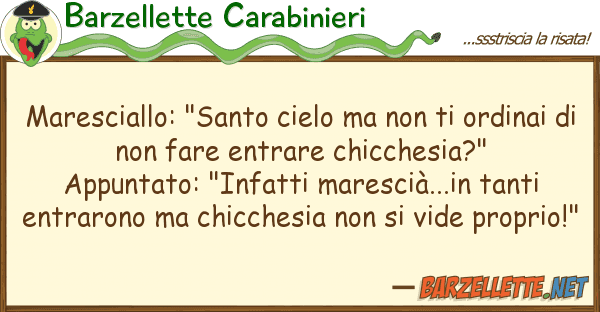 Barzellette Carabinieri maresciallo: "santo cielo ordi