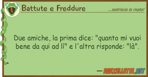 Battute e Freddure due amiche, prima dice: "quanto vu