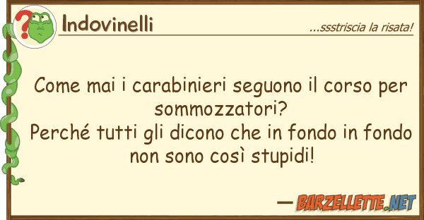 Indovinelli mai carabinieri seguono corso