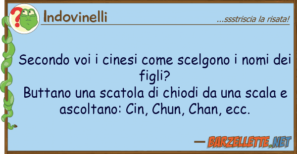 Indovinelli secondo cinesi scelgono nom
