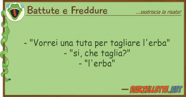 Battute e Freddure - "vorrei tuta tagliare l'erba"