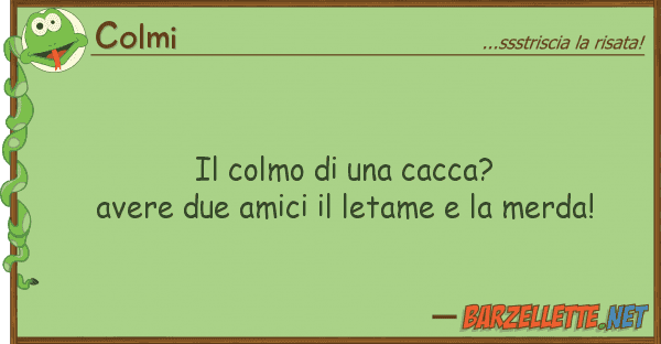 Colmi colmo cacca? avere due amici