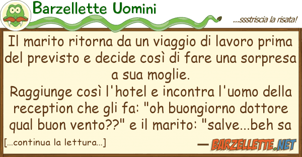 Barzellette Uomini marito ritorna viaggio lavor