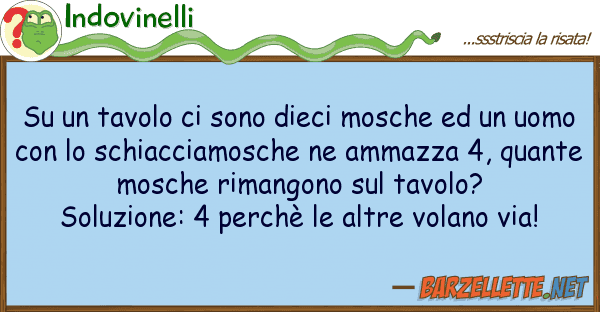 Indovinelli tavolo sono dieci mosche