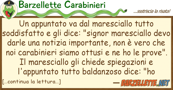 Barzellette Carabinieri appuntato va maresciallo so