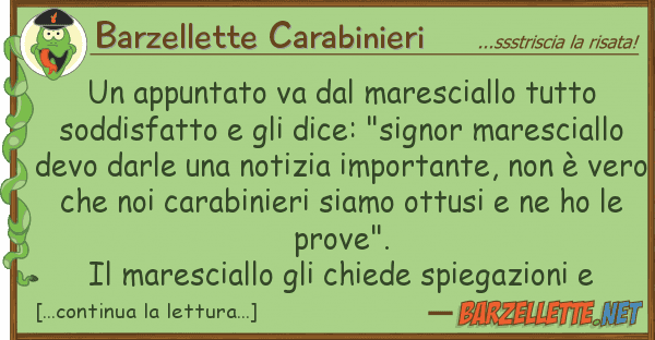 Barzellette Carabinieri appuntato va maresciallo so
