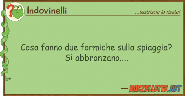 Indovinelli cosa fanno due formiche spiaggia?