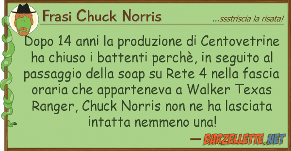 Frasi Chuck Norris dopo 14 anni produzione centovetri