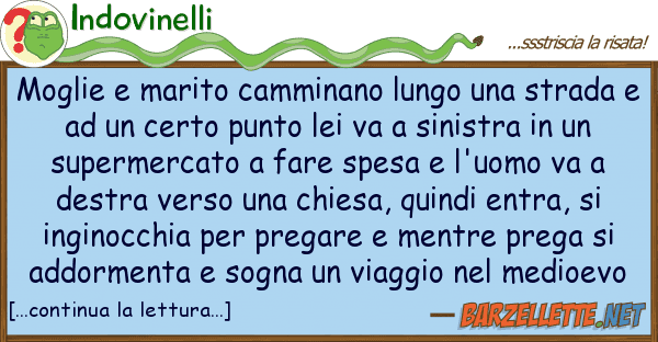 Indovinelli moglie marito camminano lungo stra