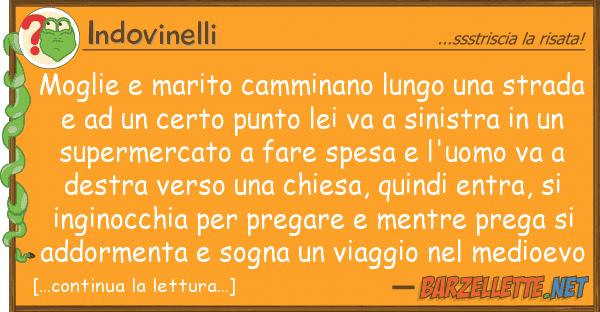 Indovinelli moglie marito camminano lungo stra