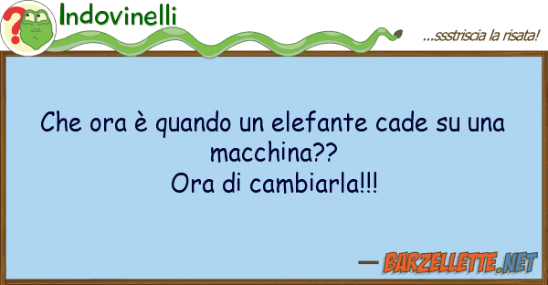 Indovinelli ora è quando elefante cade