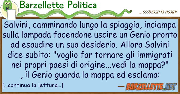 Barzellette Politica salvini, camminando lungo spiaggia,