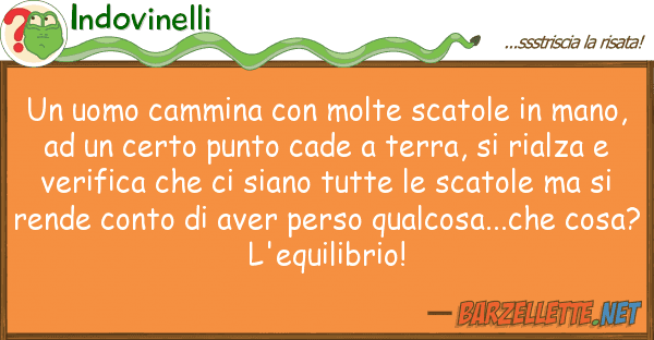 Indovinelli uomo cammina molte scatole man