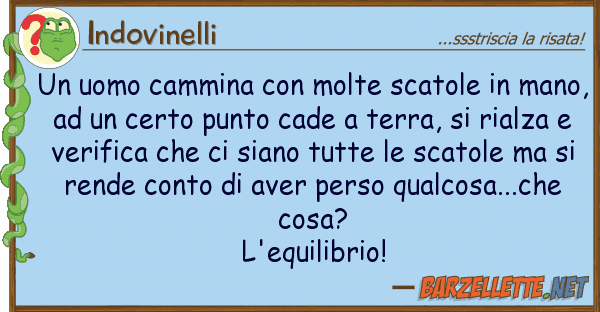 Indovinelli uomo cammina molte scatole man