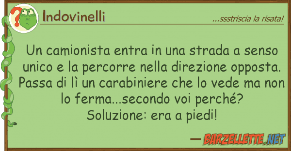 Indovinelli camionista entra strada sens