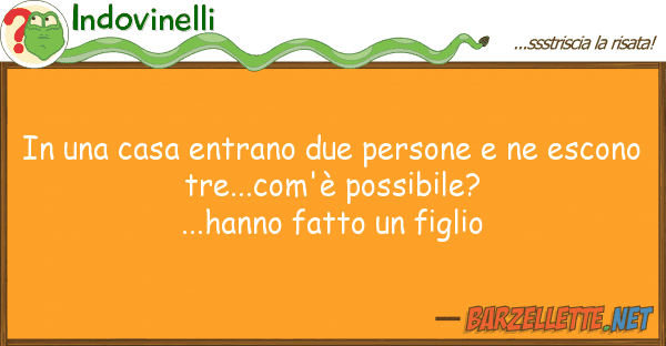 Indovinelli casa entrano due persone esc