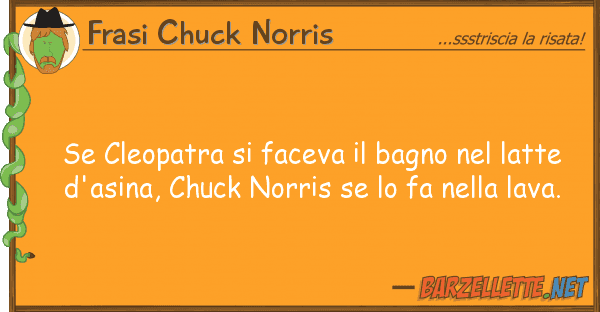 Frasi Chuck Norris cleopatra faceva bagno latt