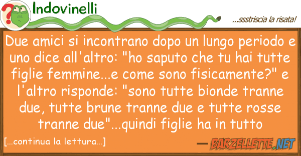 Indovinelli due amici incontrano dopo lungo pe
