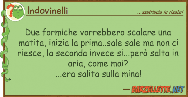 Indovinelli due formiche vorrebbero scalare mati