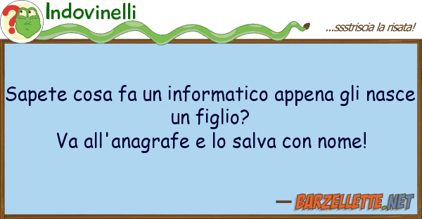 Indovinelli sapete cosa fa informatico appena