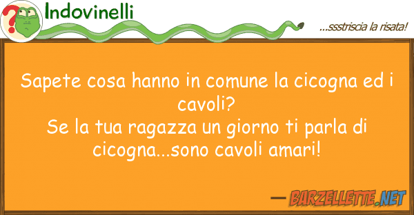 Indovinelli sapete cosa hanno comune cicogna