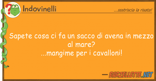 Indovinelli sapete cosa fa sacco avena m