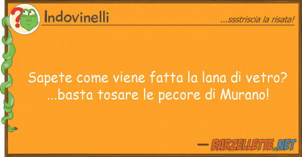 Indovinelli sapete viene fatta lana vetro