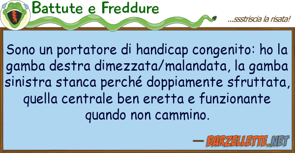 Battute e Freddure sono portatore handicap congenito:
