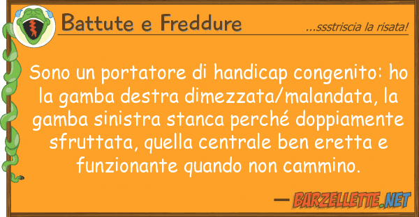 Battute e Freddure sono portatore handicap congenito: