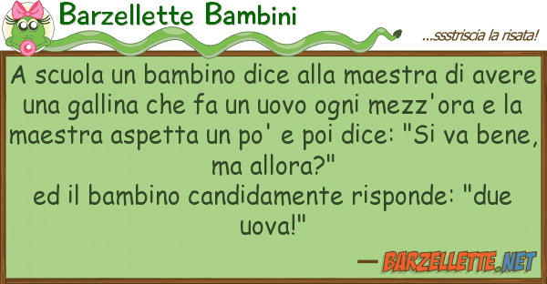 Barzellette Bambini scuola bambino dice maestra