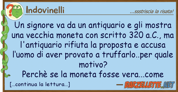 Indovinelli signore va antiquario mos