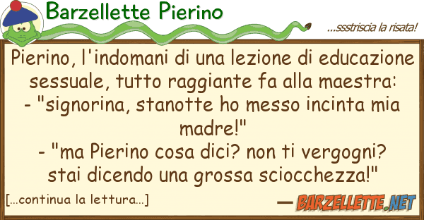 Barzellette Pierino pierino, l'indomani lezione