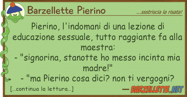 Barzellette Pierino pierino, l'indomani lezione