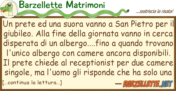 Barzellette Matrimoni prete suora vanno san pietro