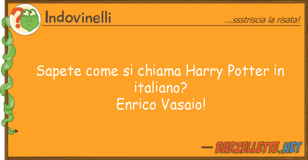 Indovinelli sapete chiama harry potter