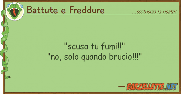 Battute e Freddure "scusa fumi!!" "no, solo quando bru