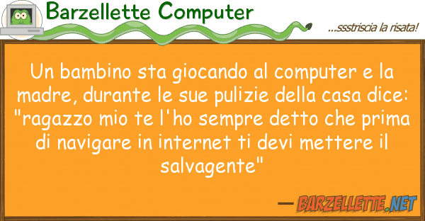 Barzellette Computer bambino sta giocando computer