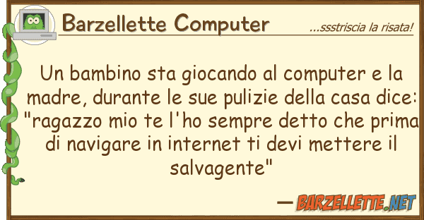 Barzellette Computer bambino sta giocando computer