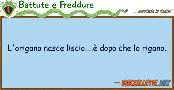 Battute e Freddure l'origano nasce liscio....è dopo
